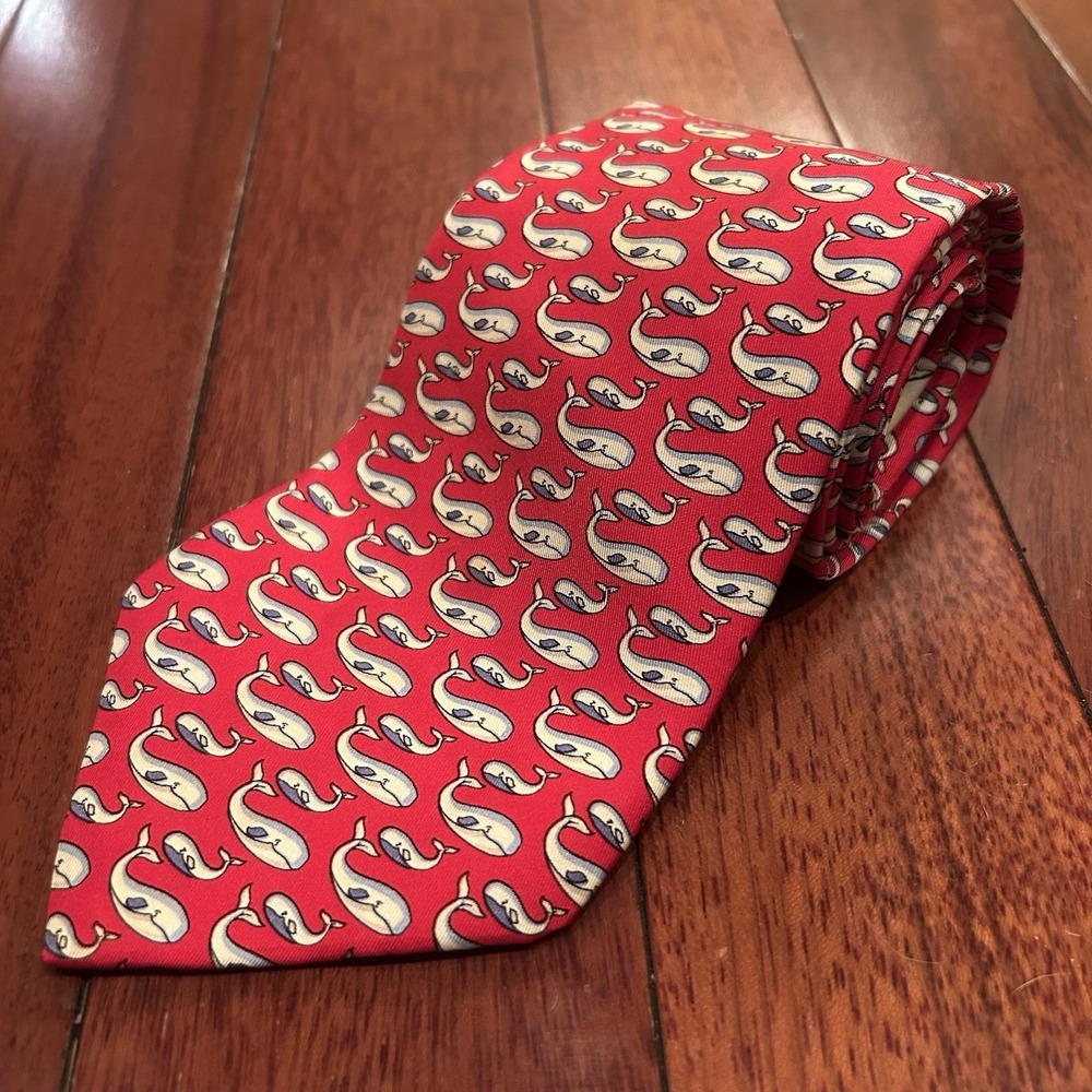 Salvatore Ferragamo Red and Cream Tie